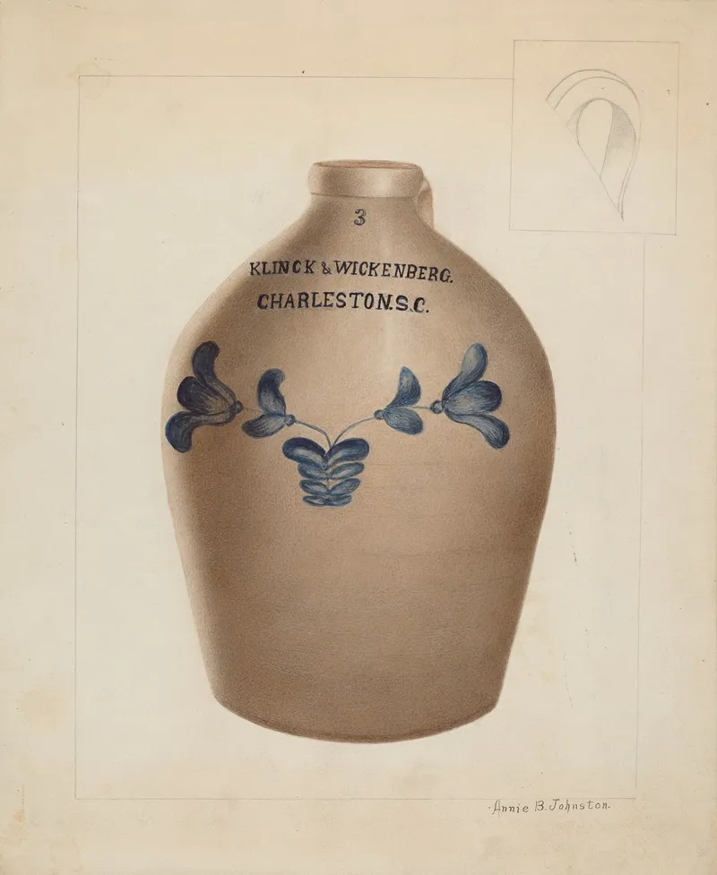 Stoneware Jug 6 by Annie B. Johnston - Canvas Print