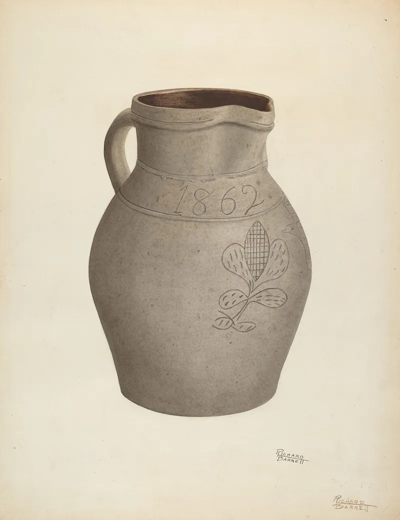 Stoneware Pitcher 5 by Richard Barnett - Canvas Print