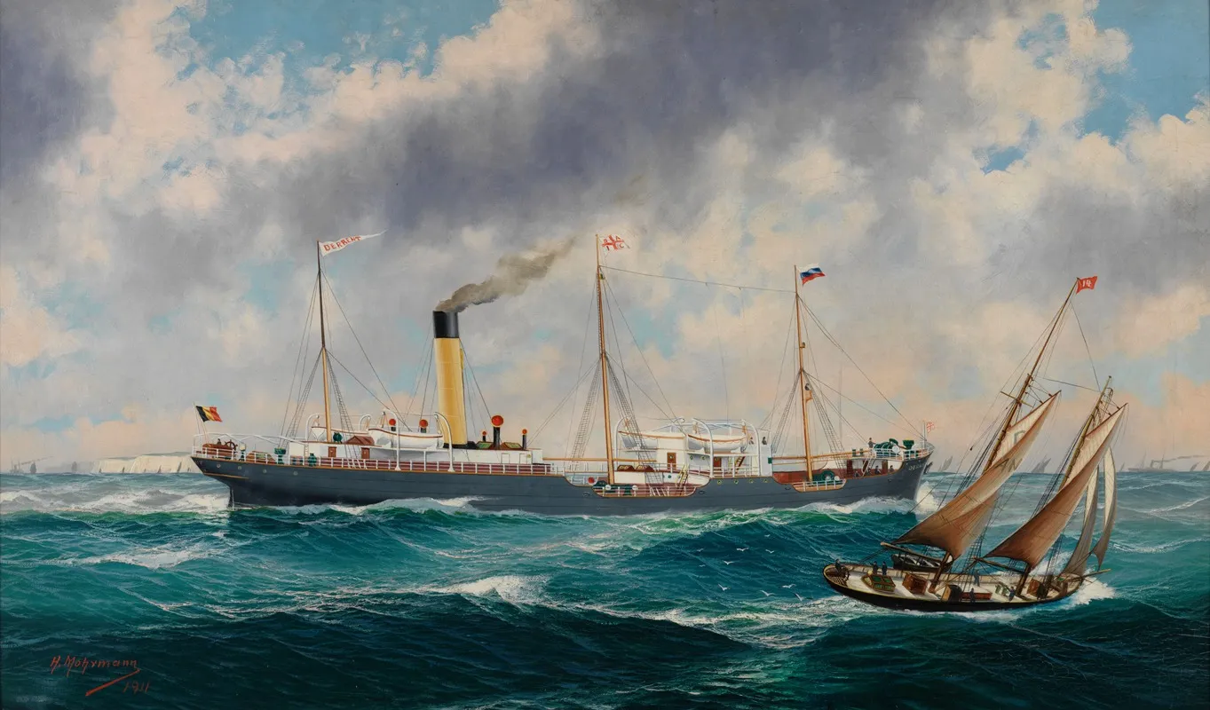Stoomschip Derbent by John-Henry Mohrmann - Canvas Print