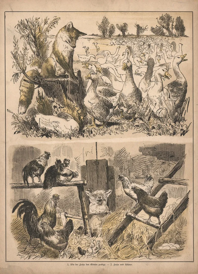 Stories About Reynard The Fox by Paul Friedrich Meyerheim - Canvas Print