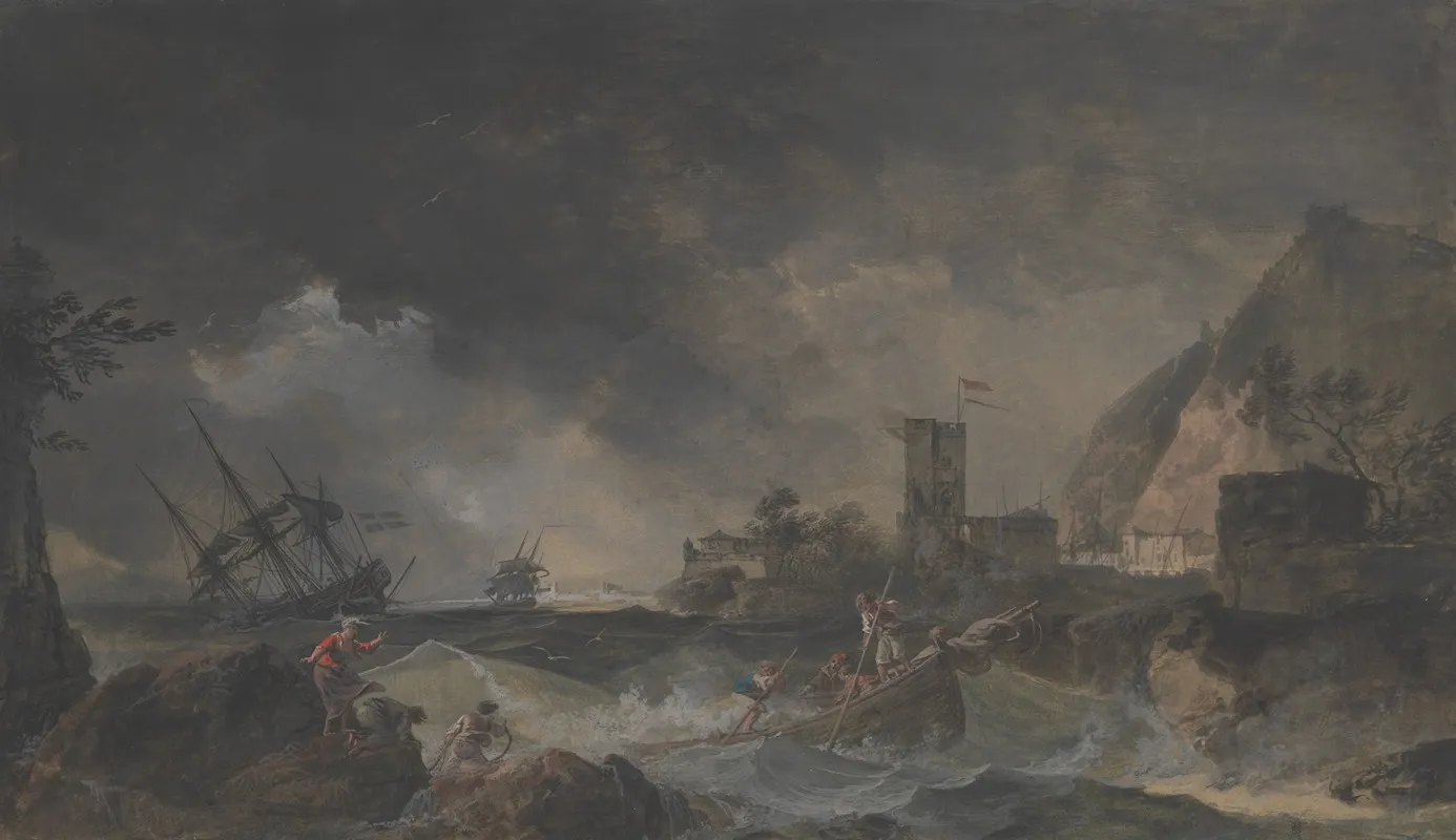 Storm 3 by Claude-Joseph Vernet - Canvas Print
