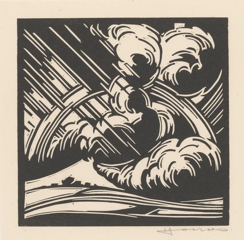 Storm Boven Een Landschap 2 by Henri Jonas - Canvas Print