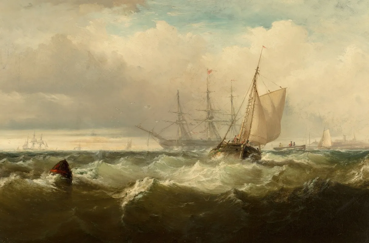Storm Off New Castle Delaware by Edward Moran - Canvas Print