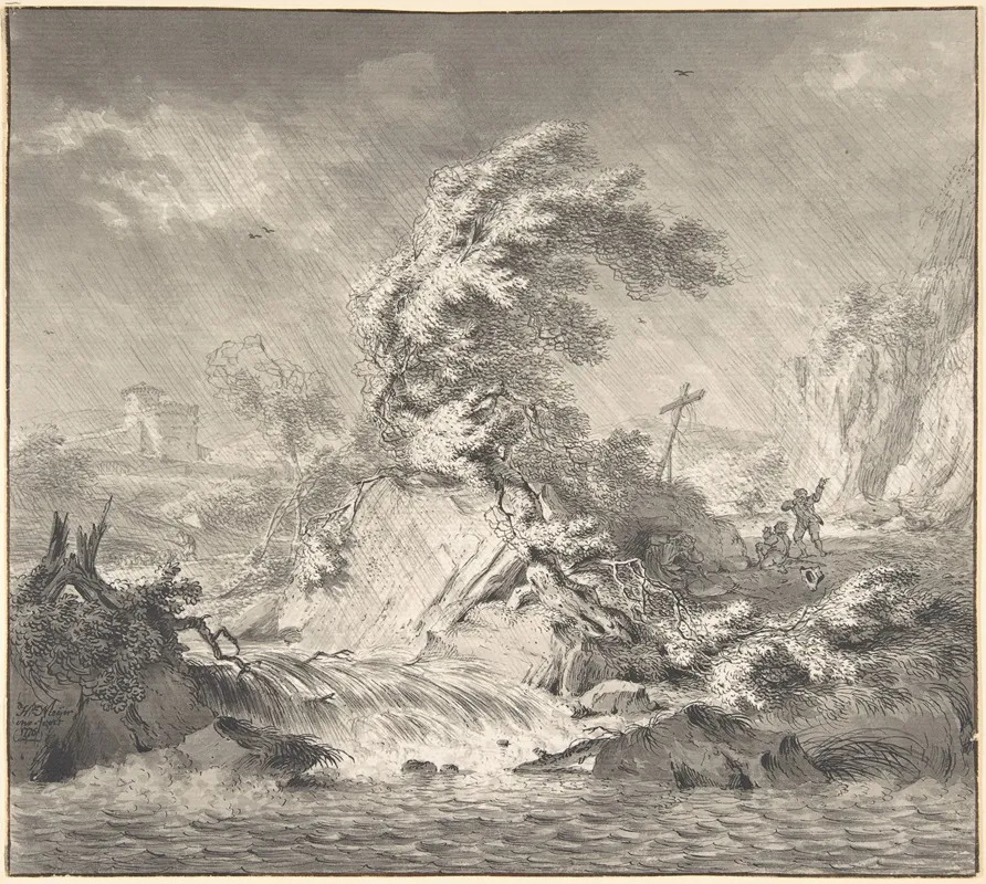 Stormy Landscape 2 by Hendrik Meijer - Canvas Print