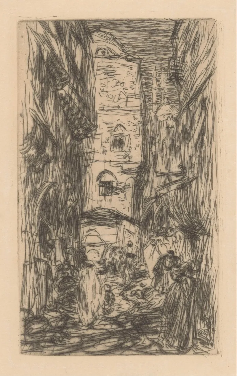 Straat In Constantinopel 2 by Marius Bauer - Canvas Print