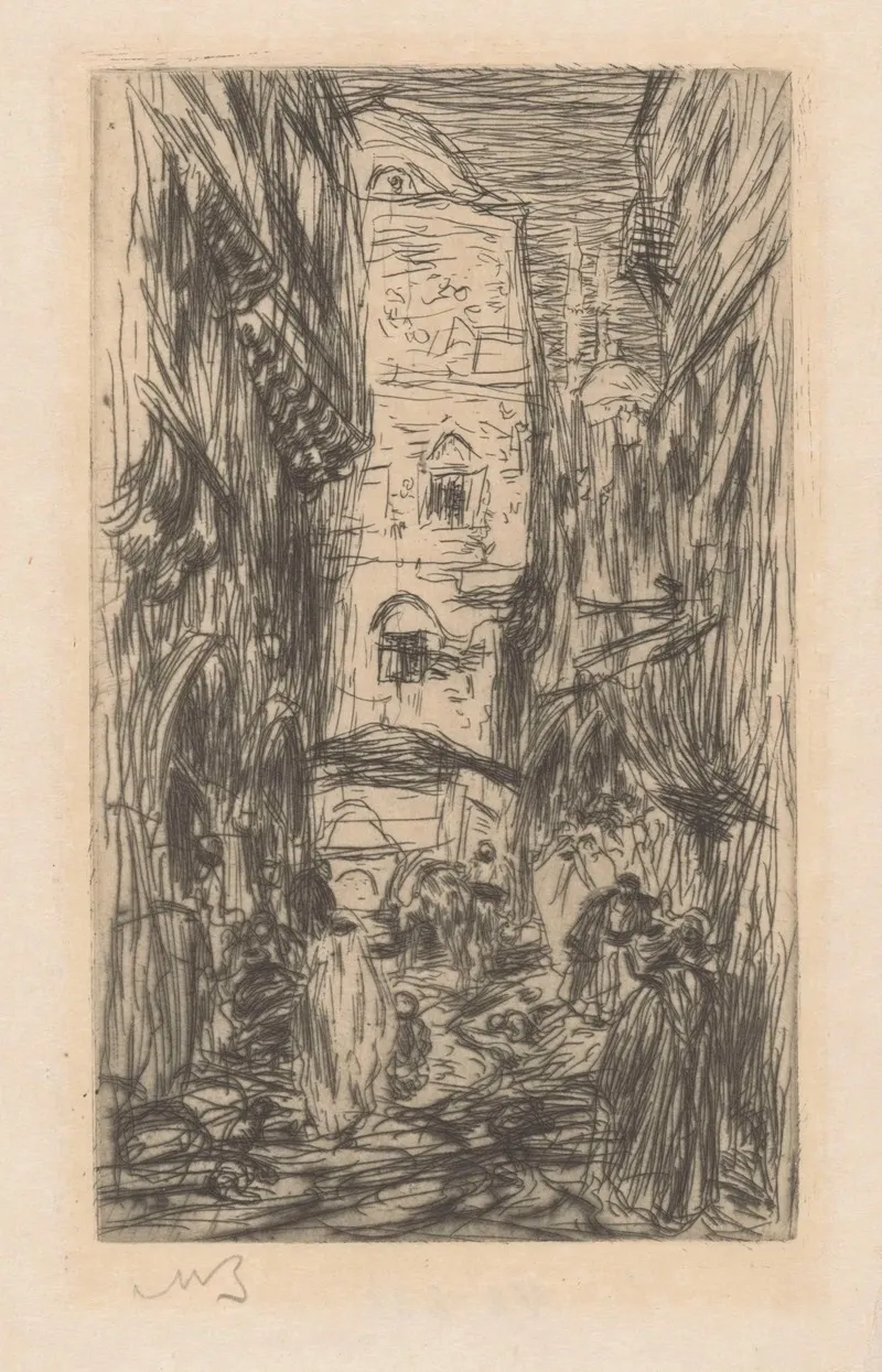 Straat In Constantinopel by Marius Bauer - Canvas Print