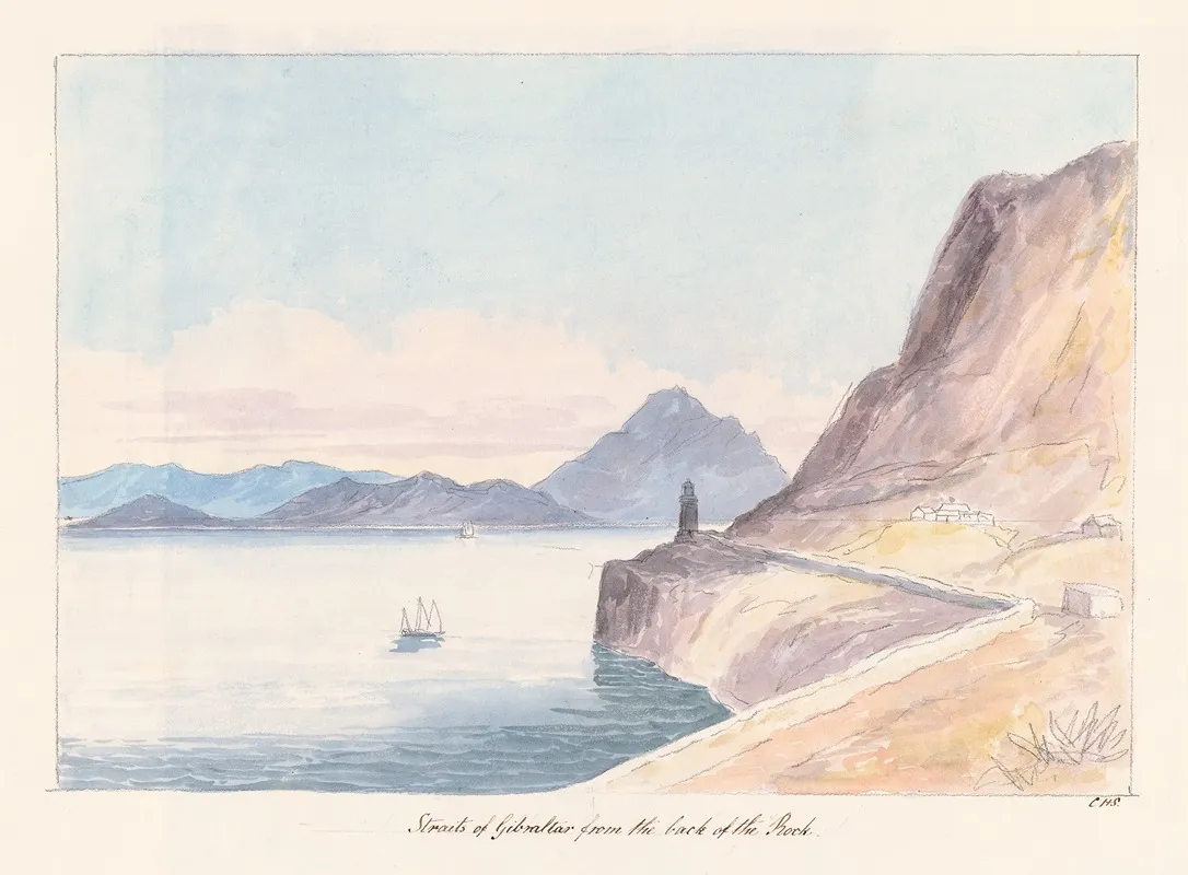 Straits Of Gibraltar From The Back Of The Rock