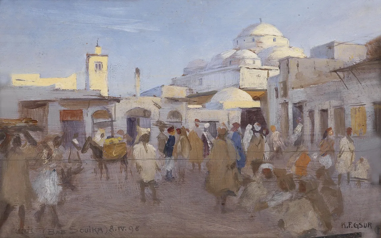 Strasenszene Im Sonk Von Tunis