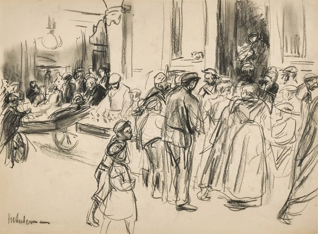 Strasenszene Street Scene by Max Liebermann - Canvas Print