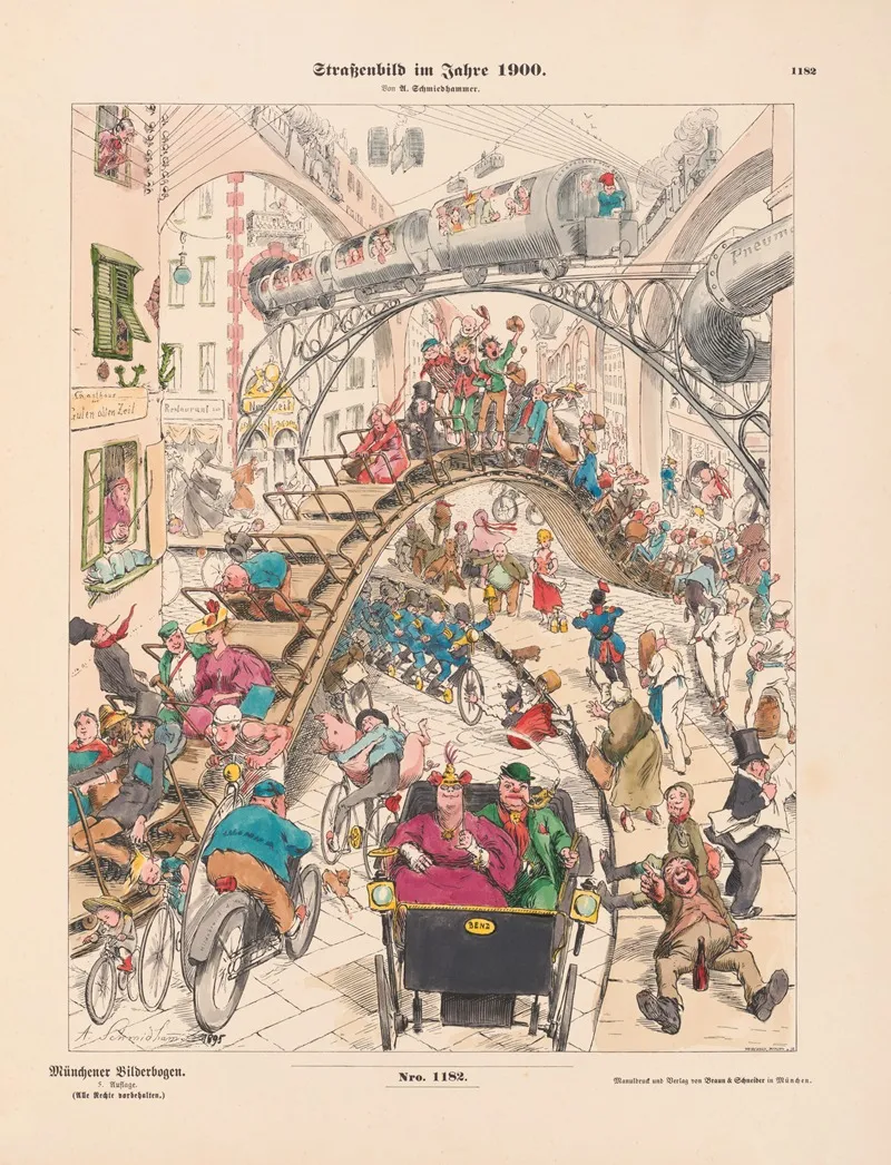 Strassenbild Im Jahre 1900 by Meisenbach, Riffart &amp; Co. - Canvas Print
