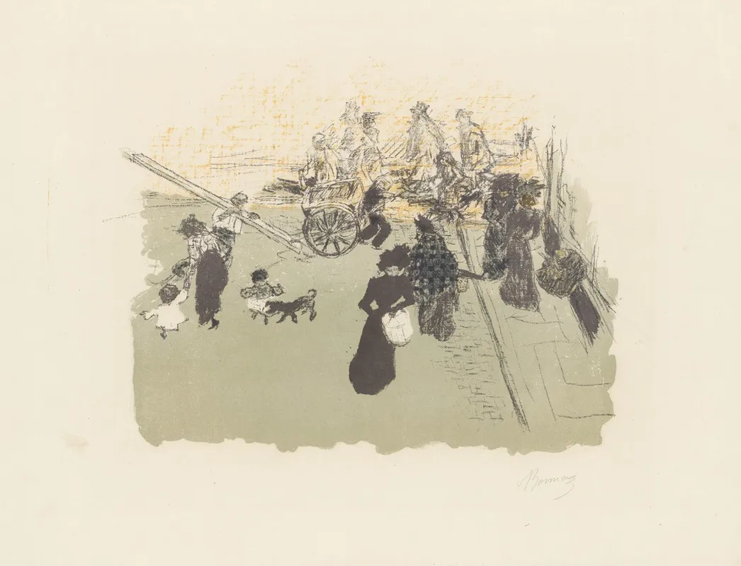 Street Corner Coin De Rue by Pierre Bonnard - Canvas Print