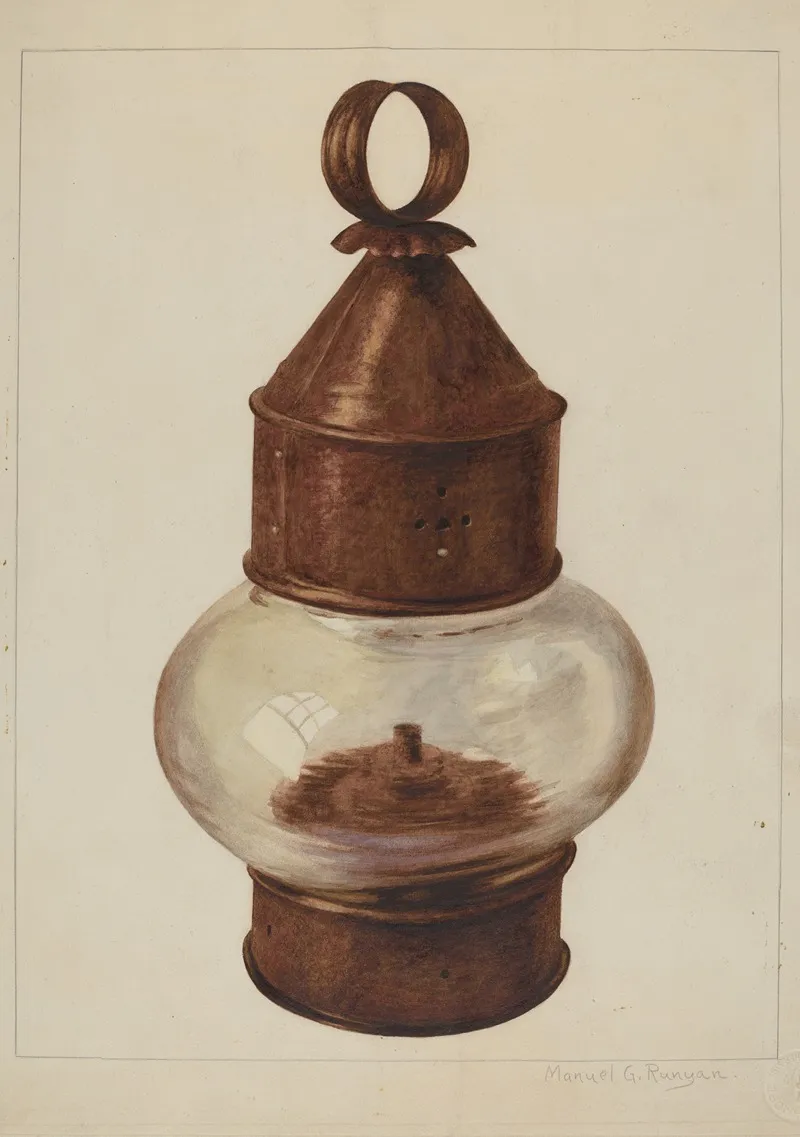 Street Hanging Lamp by Manuel G. Runyan - Canvas Print