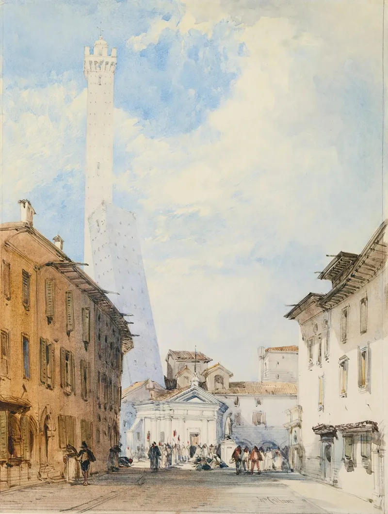 Street In Bologna by William Callow - Canvas Print