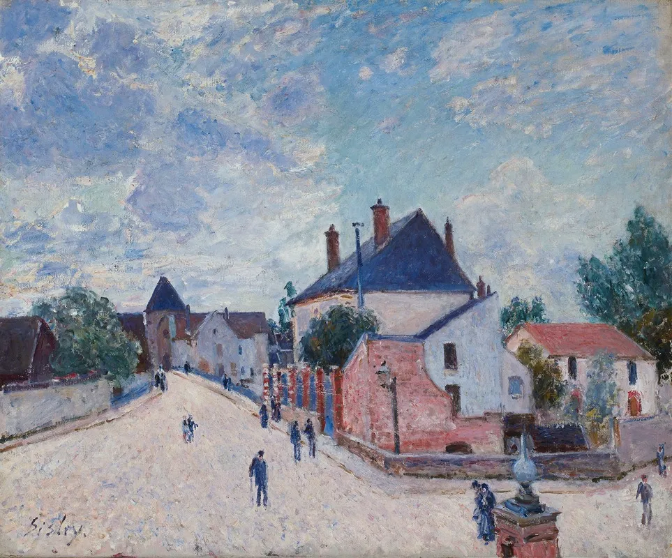 Street In Moret by Alfred Sisley - Canvas Print
