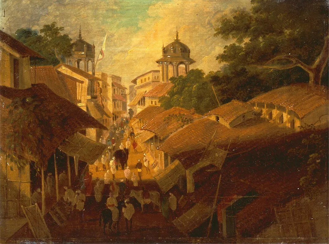 Street In Patna by Sir Charles D'Oyly - Canvas Print