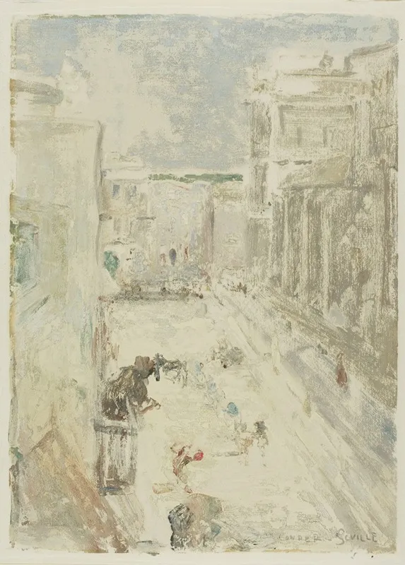 Street In Seville 2 by Charles Conder - Canvas Print
