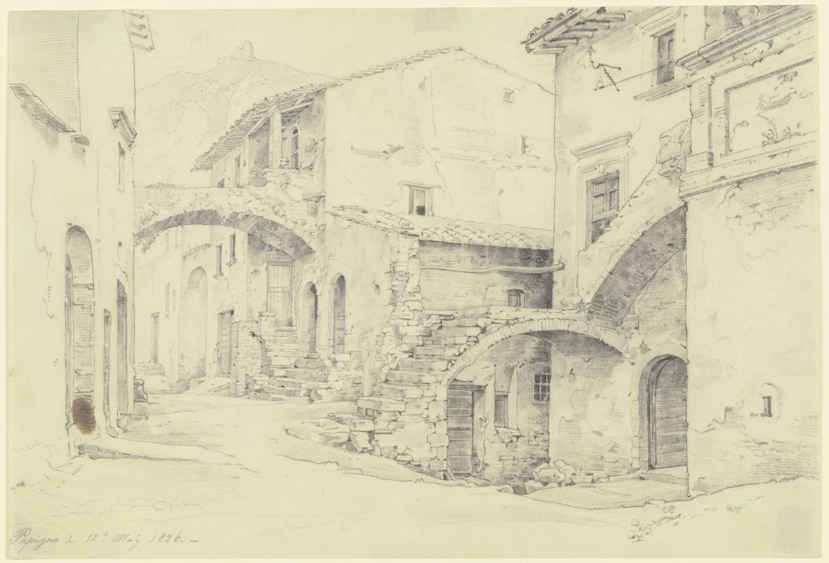 Street In Terni Papigno by Ernst Fries - Canvas Print