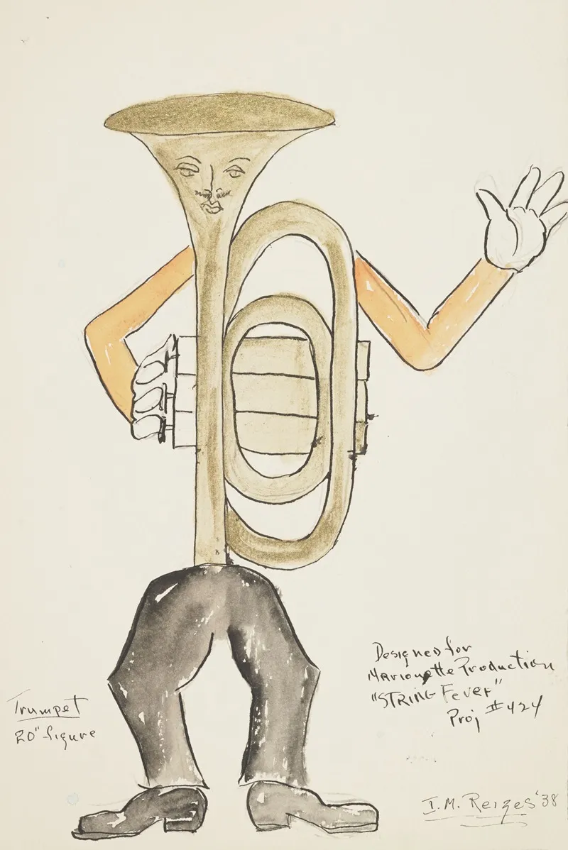String Fevermarionette Trumpet by Irving M. Reizes - Canvas Print