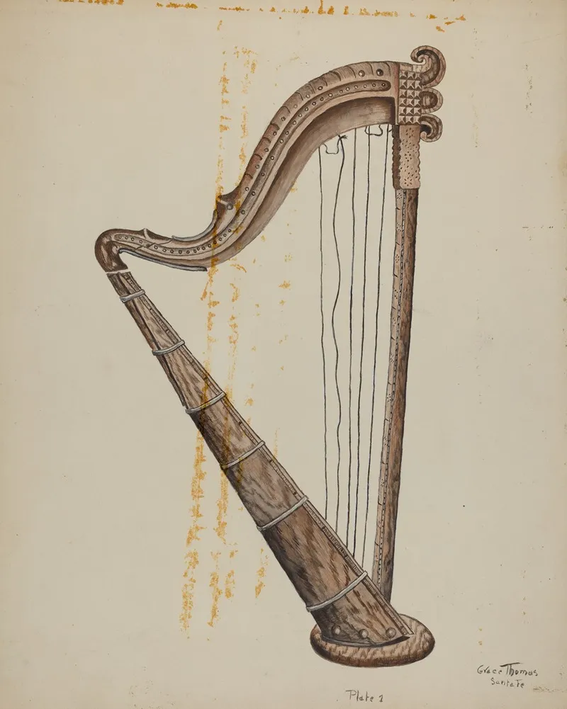 Stringed Harp 2 by Grace Thomas - Canvas Print