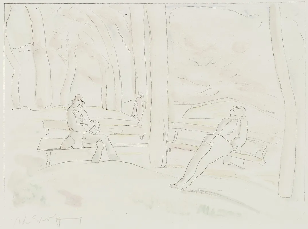 Strolche Lebenskomodie 7 by Rudolf Grossmann - Canvas Print