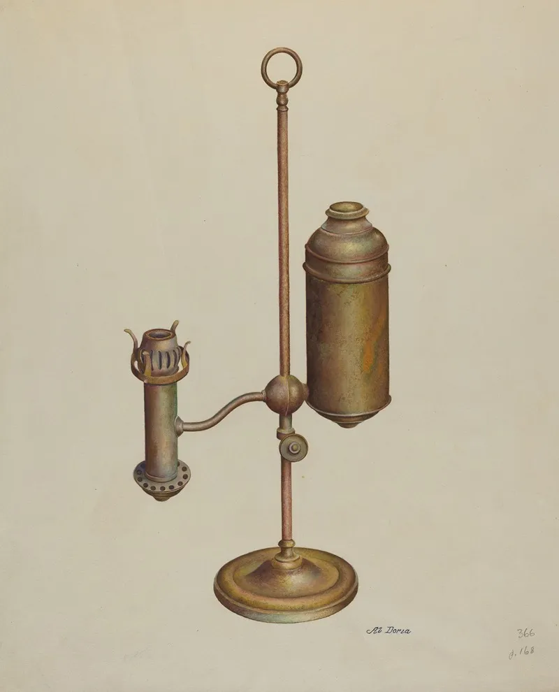 Student Lamp by Alvin J. Doria - Canvas Print