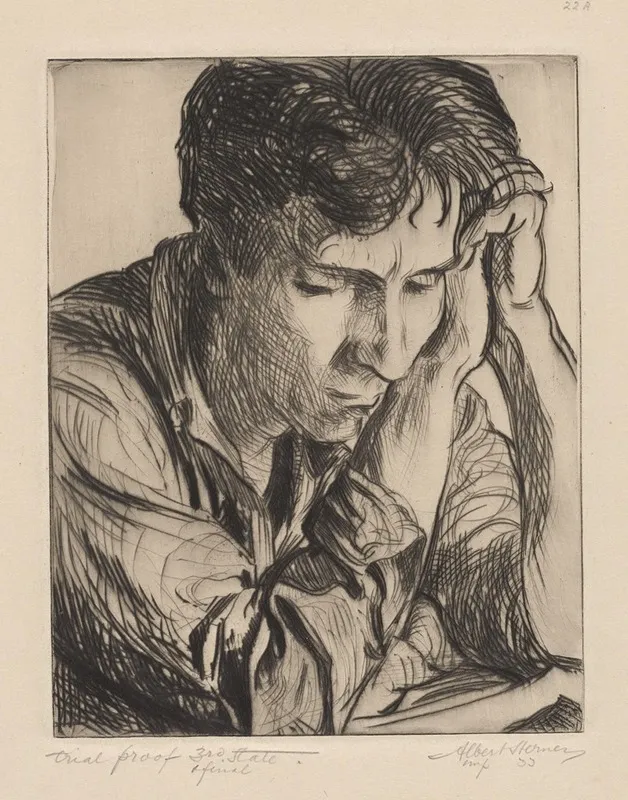 Student by Albert Sterner - Canvas Print