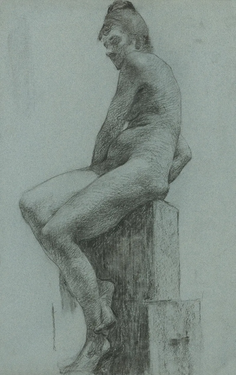 Studia Aktu Sediacej Zeny by Ákos Aranyossy - Canvas Print