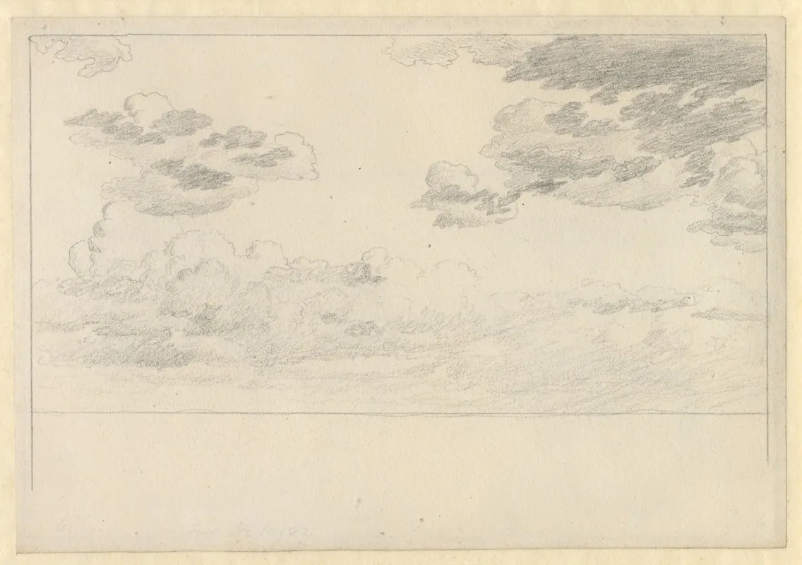 Studie Af Skyer Over Havet by Christoffer Wilhelm Eckersberg - Canvas Print