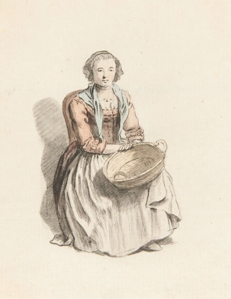 Studie Einer Frau In Tracht 3 by Johann Ludwig Aberli - Canvas Print