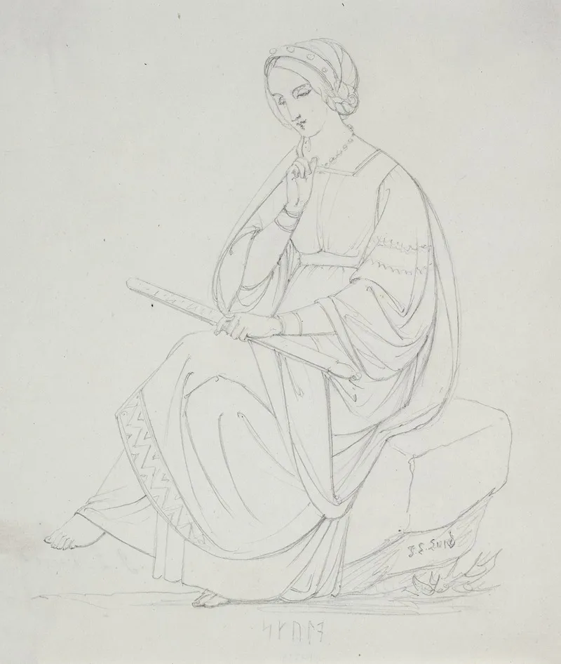 Studie Til De Tre Norner by Johan Ludvig Lund - Canvas Print