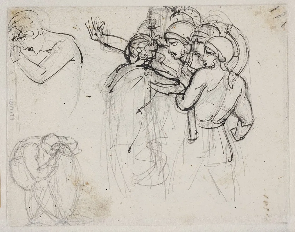 Studie Til Samme Billede Som Recto by Johan Ludvig Lund - Canvas Print