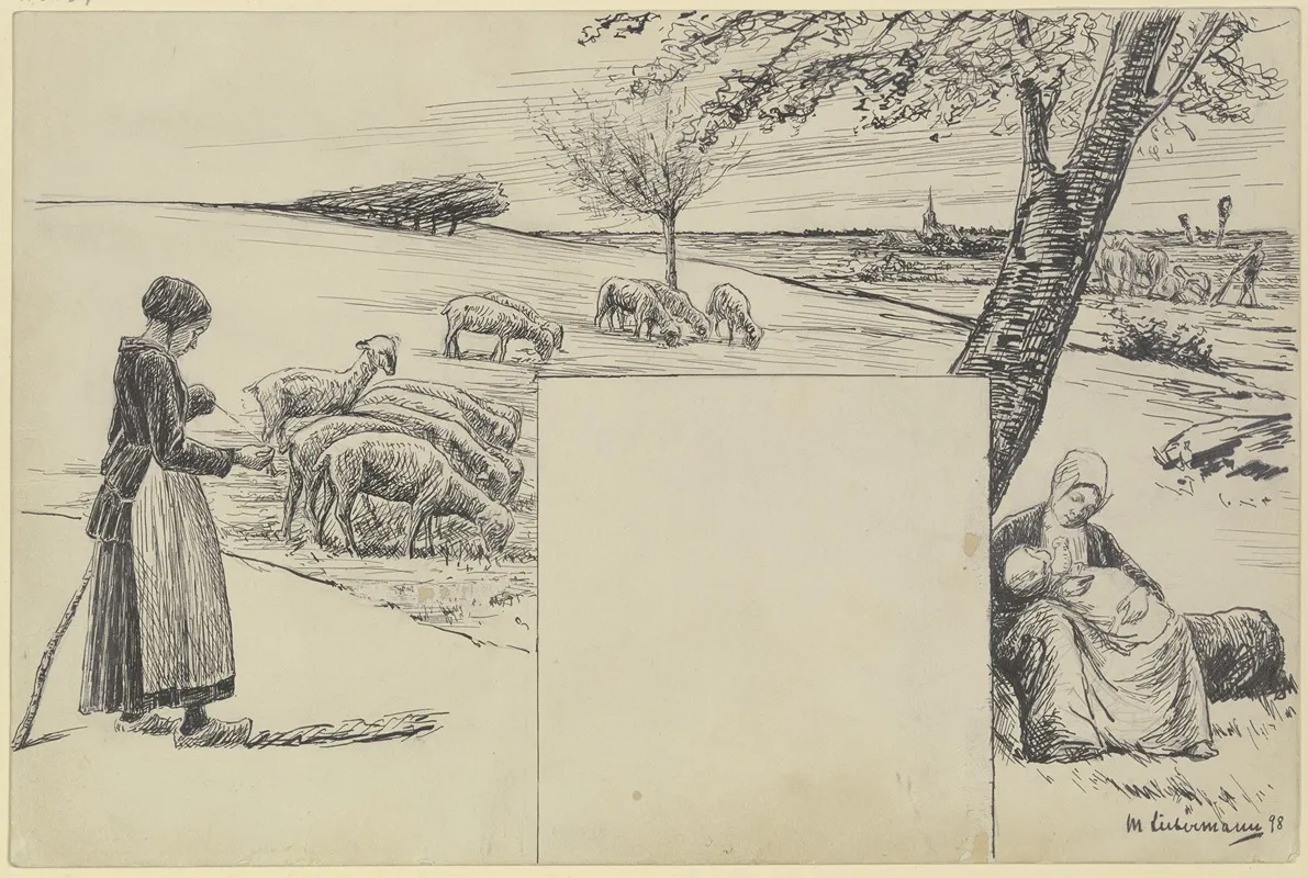 Studie Zu Dem Wandgemalde Sommer by Max Liebermann - Canvas Print