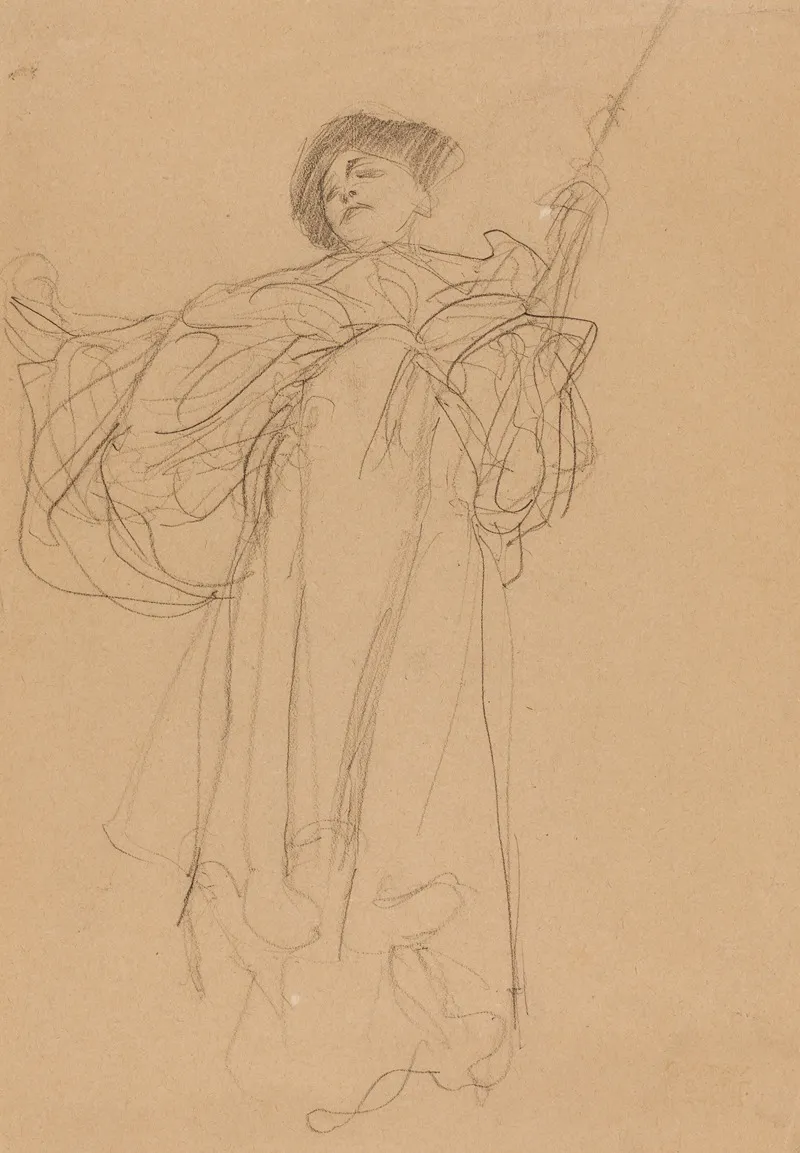 Studie Zu Gerechtigkeit In Der Olskizze Fur Die Jurisprudenz by Gustav Klimt - Canvas Print