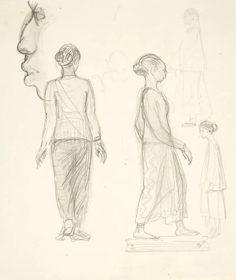 Studieblad Med Javanske Kvinder Fotv Profilhoved