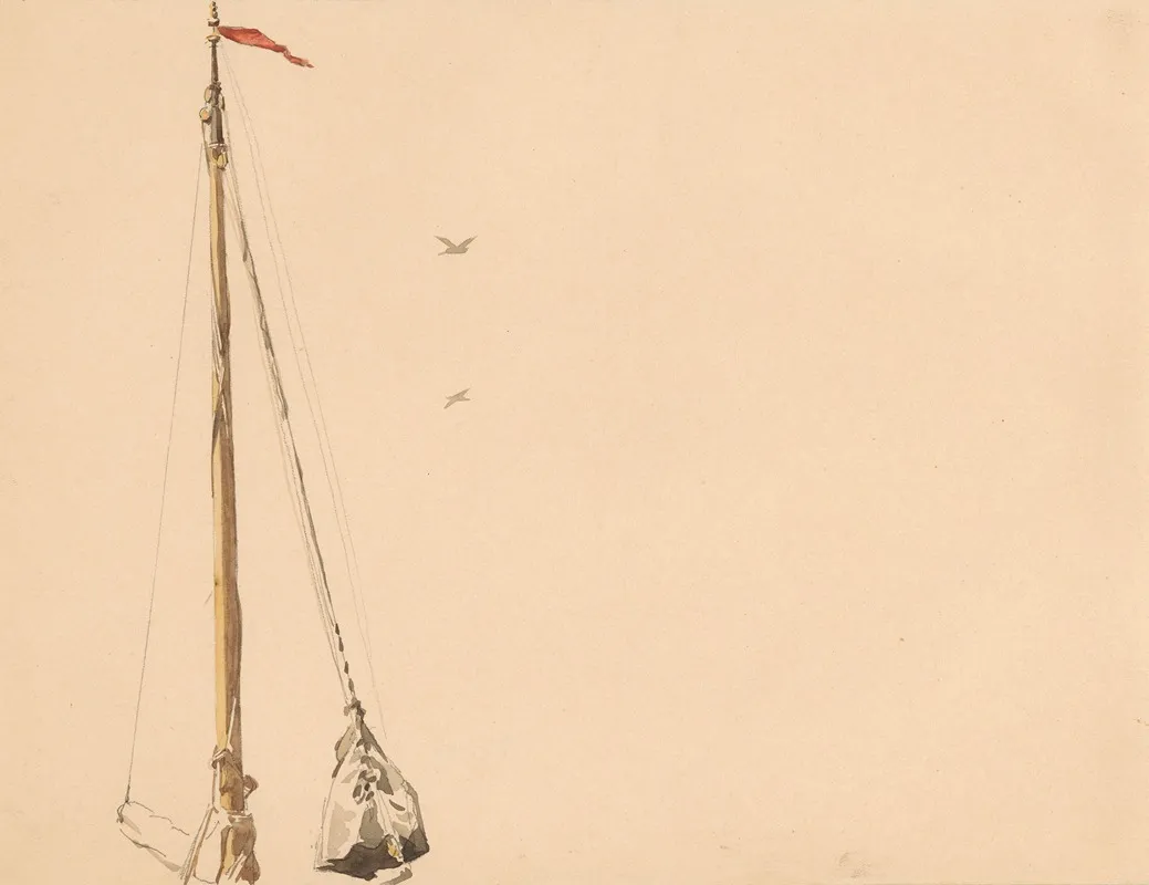 Studieblad Met Mast Van Een Schip