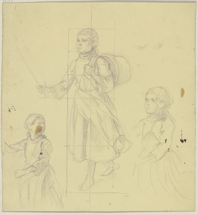 Studienblatt Bauernmadchen 2