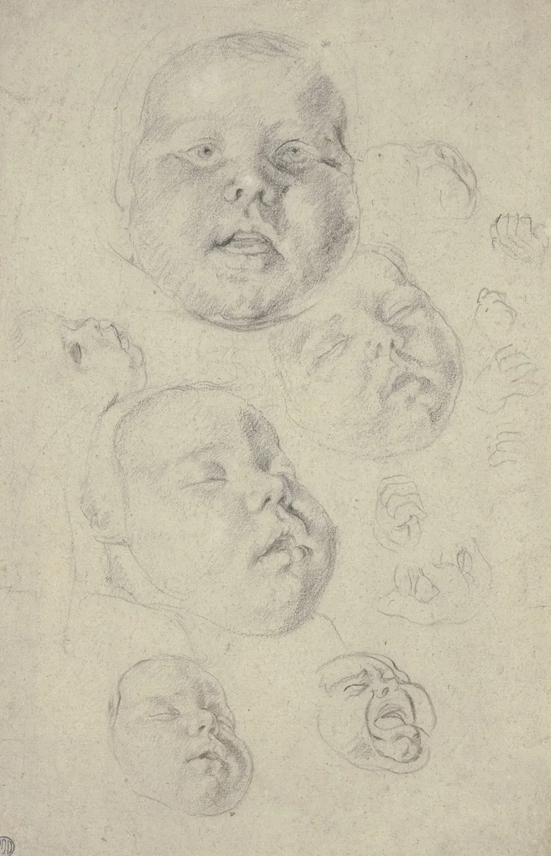 Studienblatt Kopf Und Hande Eines Kleinkindes