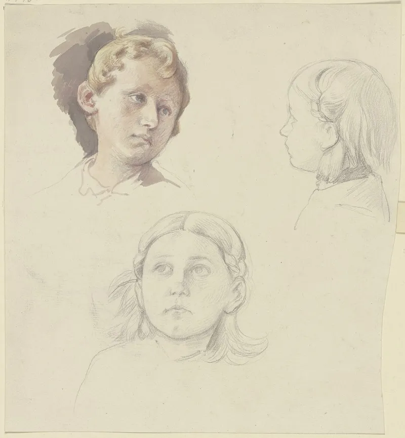 Studienblatt Madchen Mit Zuber