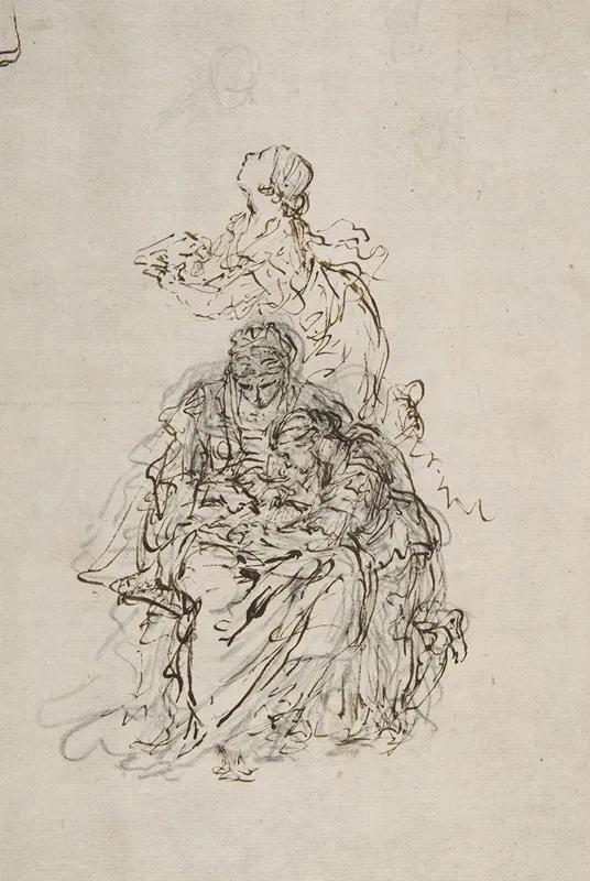 Studies For An Education Of The Virgin Saint Anne Teaching The Virgin To Read