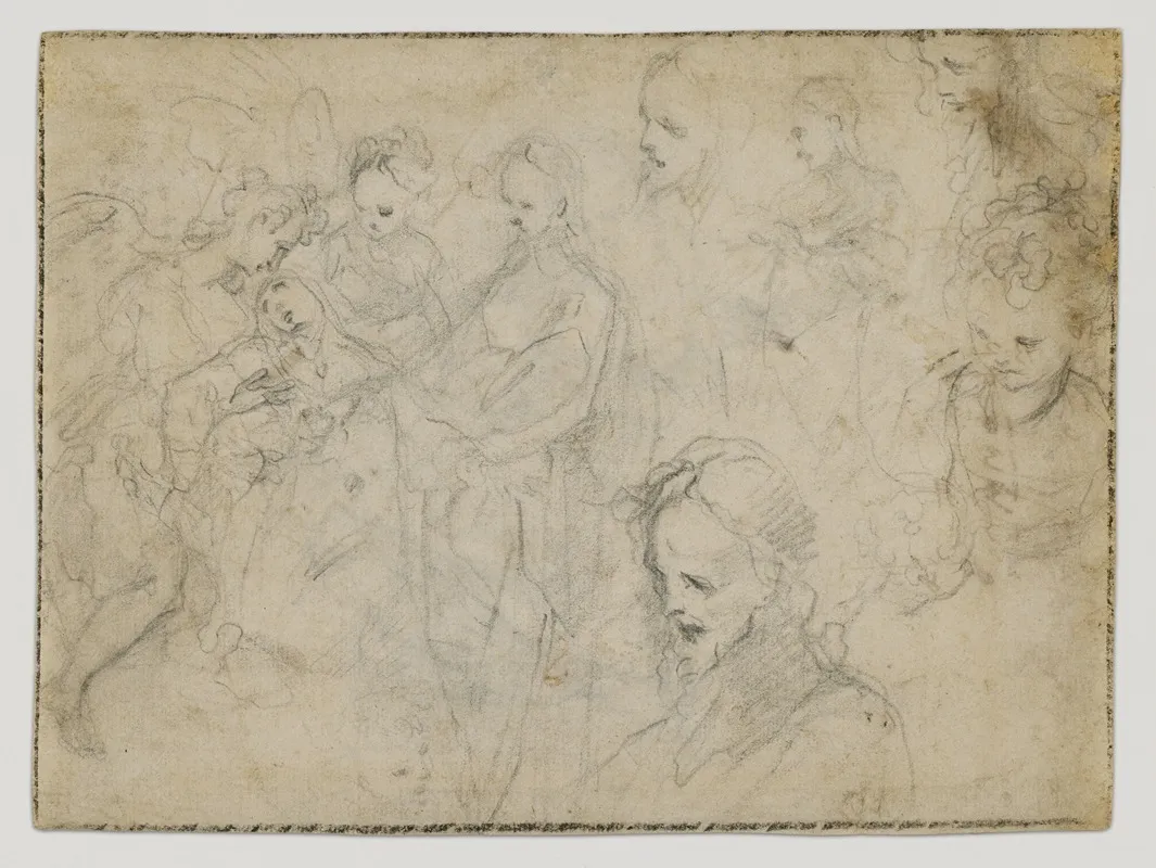 Studies For Christ Giving A New Heart To Saint Catherine Of Siena by Francesco Vanni - Canvas Print