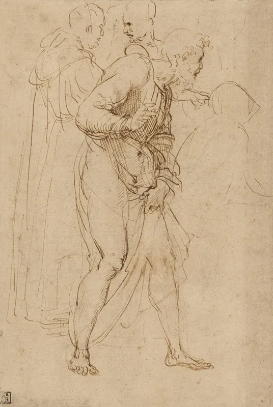 Studies For The Disputa by Raphael - Canvas Print