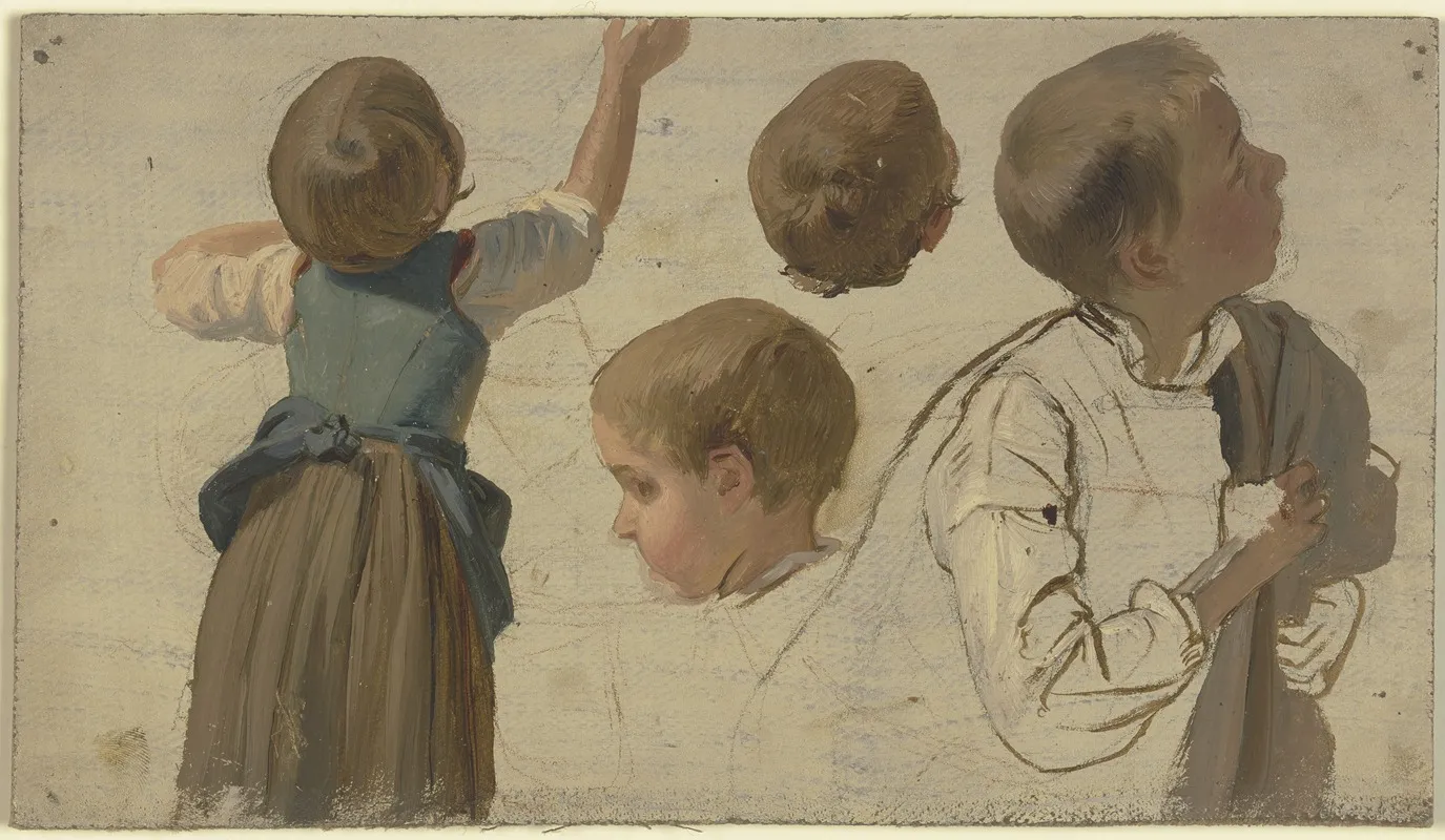 Studies Of A Child 3 by Jakob Becker - Canvas Print