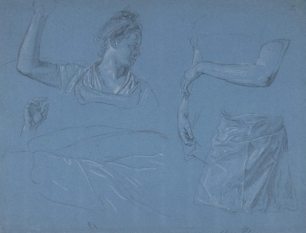 Studies Of A Woman Her Hands And Arms And Drapery