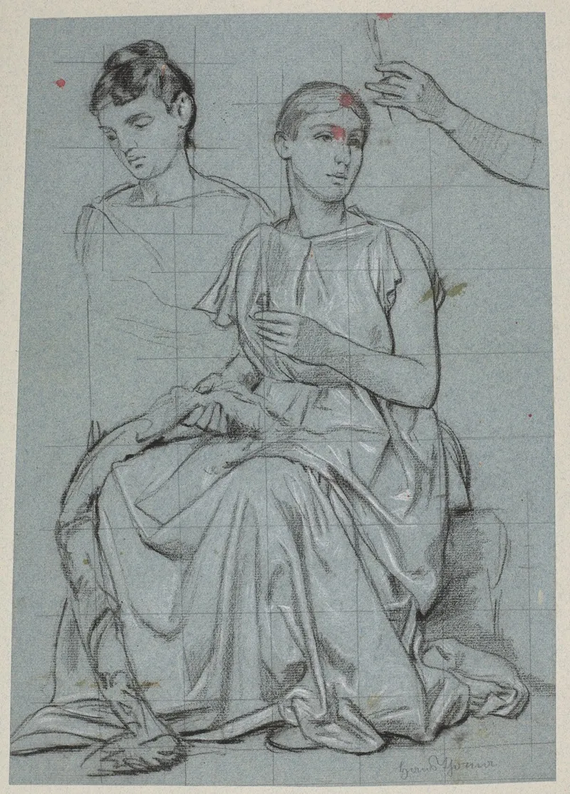 Studies Of A Woman Making A Wreath