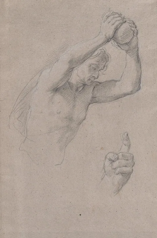 Studies Of A Young Man Holding A Stone