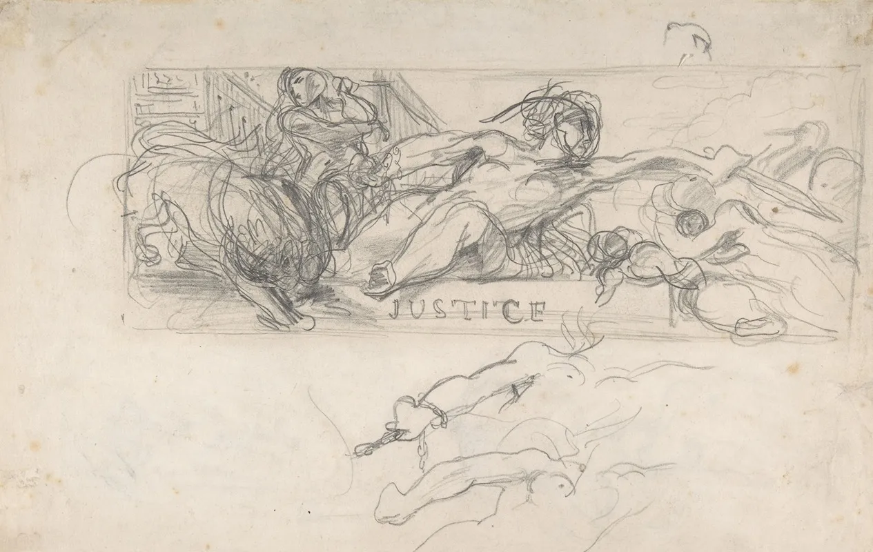 Studies Of Allegorical Figures And Architectural Sketches