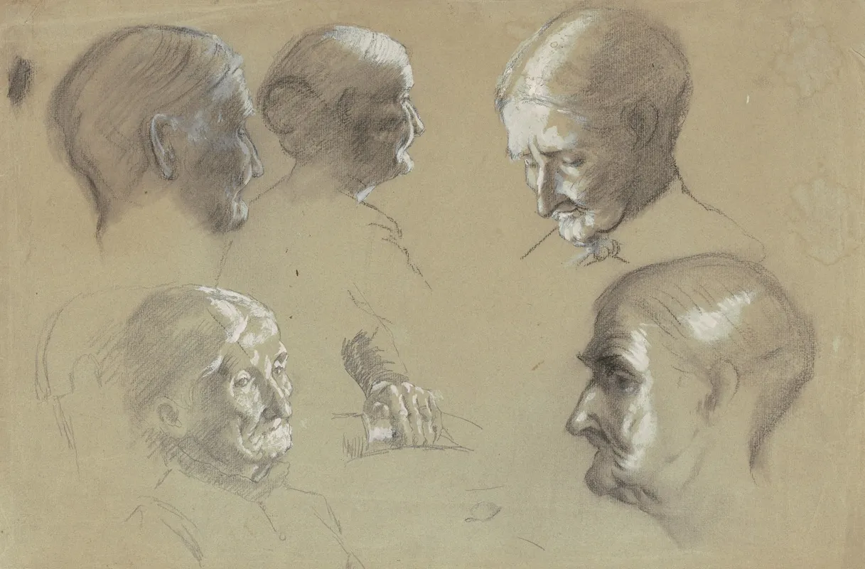 Studies Of An Elderly Woman by Enoch Wood Perry Jr. - Canvas Print
