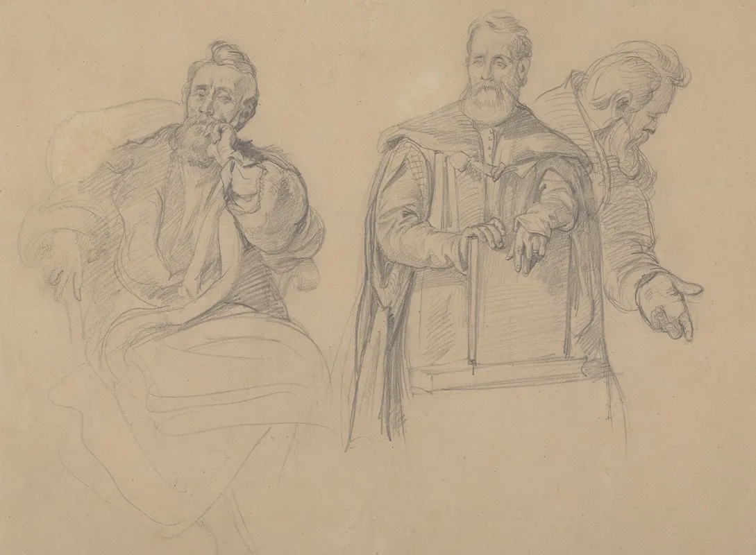 Studies Of Background Characters For The Painting Queen Jadwigas Oath