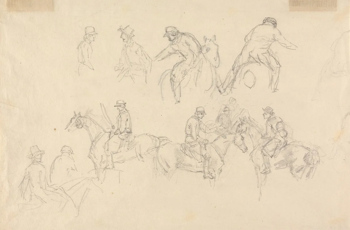 Studies Of Figures On Horseback