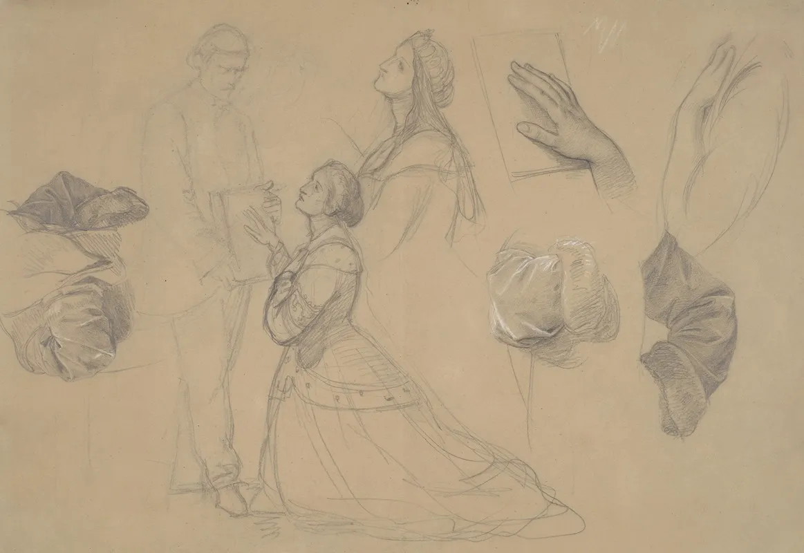 Studies Of Jagiellos Overcoat For The Painting Queen Jadwigas Oath